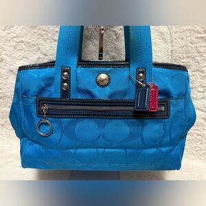 Vintage Coach Vibrant Blue Signature Tote